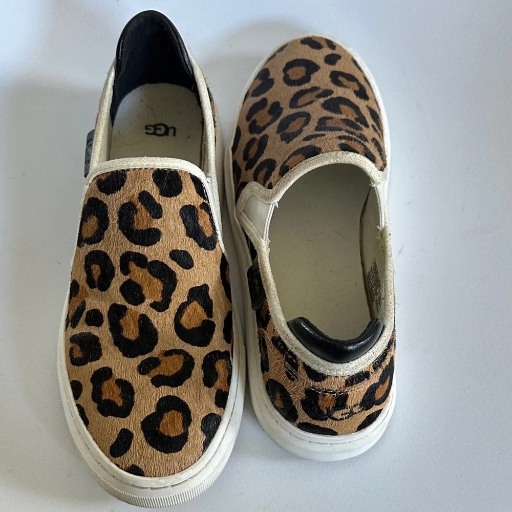 UGG Tan and Black Leopard Slip-On Sneakers - Picture 1 of 8